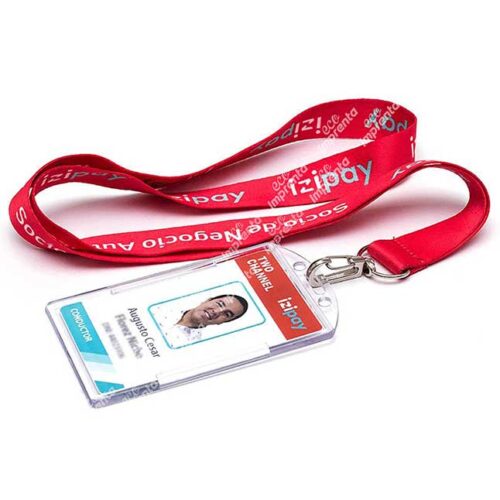 FOTOCHECK CON CINTA DE 2.5 CM IMPRESO (LANYARD) Y PORFOTOCHECK