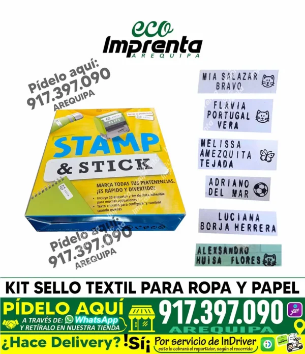 SELLO ESTAMPAR (TELAS, ROPA, PLÁSTICOS)