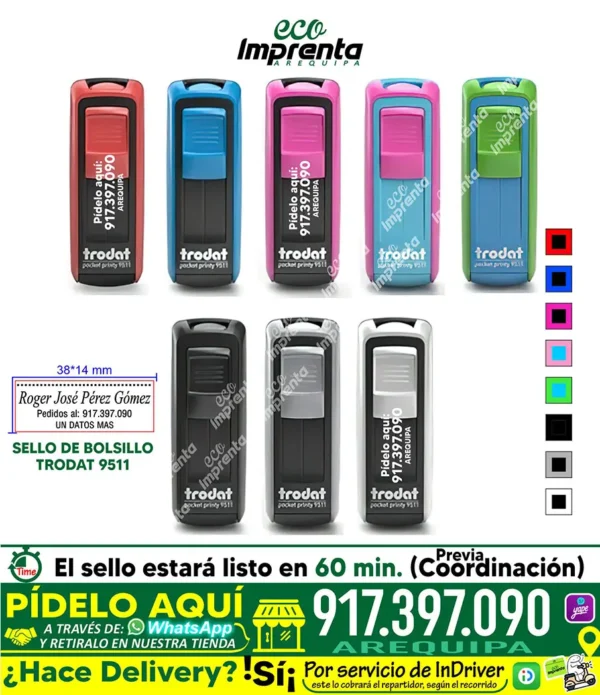 SELLO DE BOLSILLO TRODAT 9511 (38*14 MM)