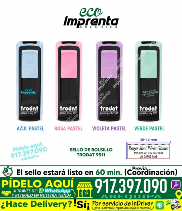 SELLO DE BOLSILLO TRODAT 9511 (38*14 MM)