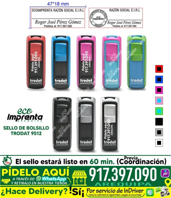 SELLO DE BOLSILLO TRODAT 9512 (47*18 MM)