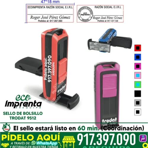 SELLO DE BOLSILLO TRODAT 9512 (47*18 MM)