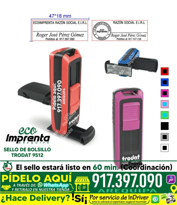 SELLO DE BOLSILLO TRODAT 9512 (47*18 MM)