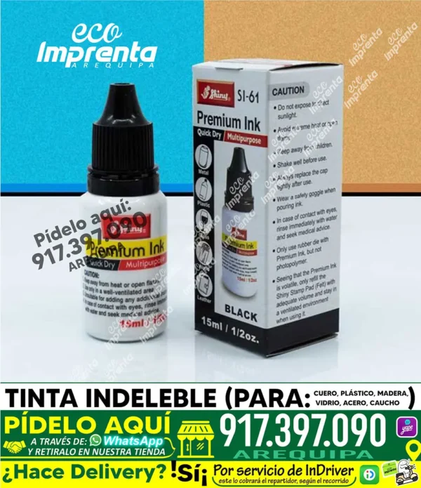 TINTA INDELEBLE 15 ML