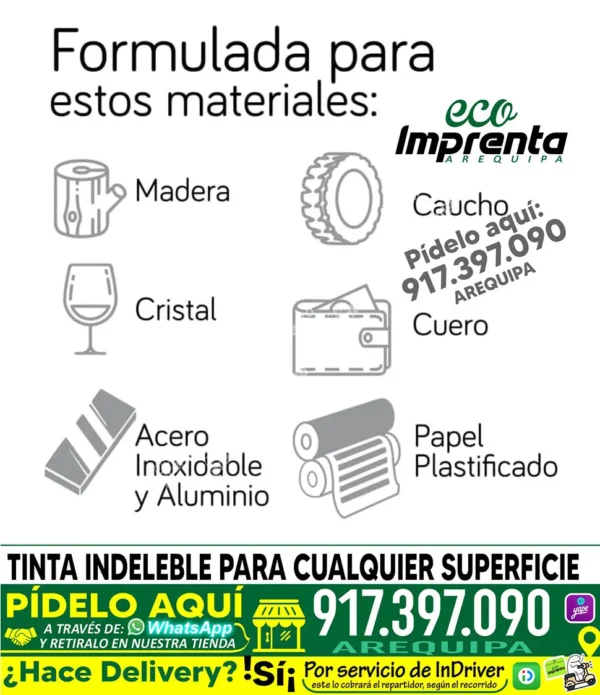 TINTA INDELEBLE 15 ML