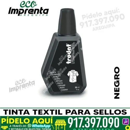 TINTA TEXTIL PARA SELLOS MARCA TRODAT 28 ML.