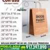 BOLSAS DE PAPEL KRAFT 80 GR CON ASA DE PAPEL TRENZADO